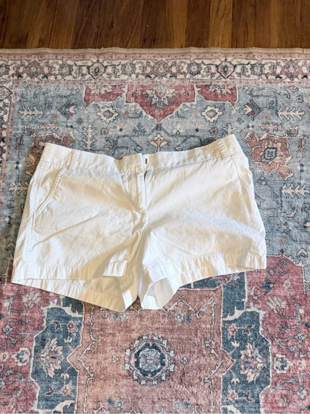 J. Crew Factory White High-Rise Cotton Shorts